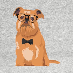 Cool Hipster Griffon Bruxellois Dog T-Shirt for Dog Lovers T-Shirt